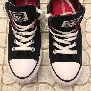 Converse black with hot pink interior, size 9, only worn twice!